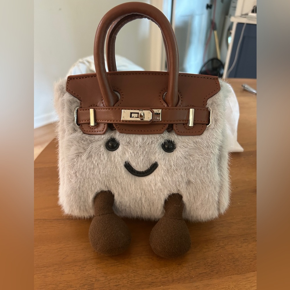 TikTok famous Jellykin JellyCat Plush Handbag Mini Grey